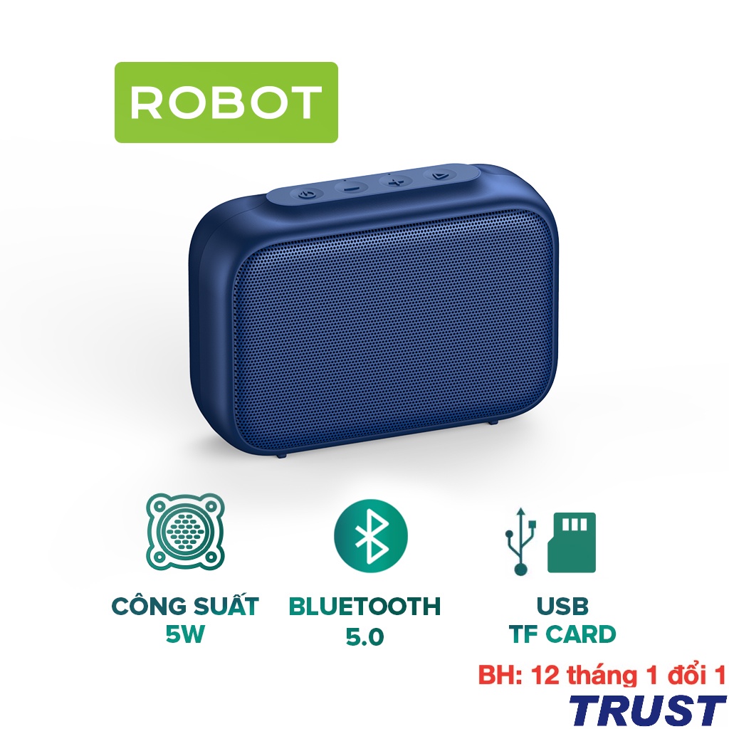Loa bluetooth mini 5.0 robot rb100 blue phiên bản nâng cấp 5w nhỏ gọn tiện lợi hỗ trợ thẻ micro sd & usb