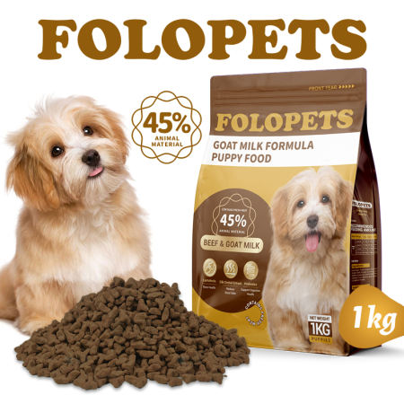 FOLOPETS Puppy Beef & Goat Milk Dry Dog Food 1kg