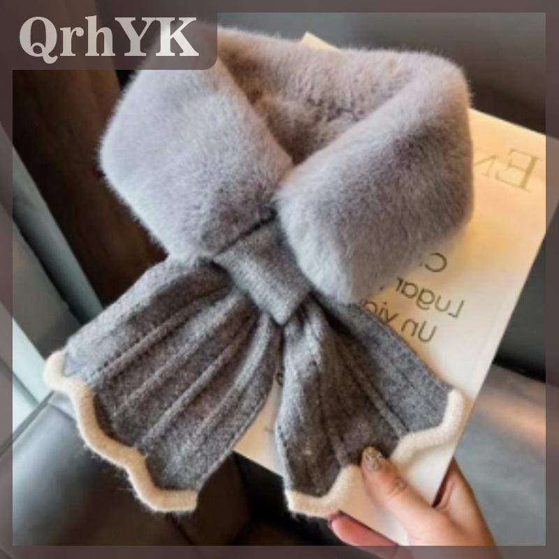 QrhYK Thời trang mùa đông ấm áp chéo sang trọng Polka Dot mô hình khăn