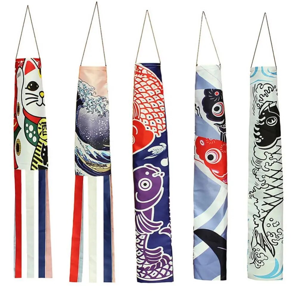 【】 1pc Japanese Korean Nobori Koinobori Carp Streamer Windsock Fish Flag Restaurant Decor Wind Sock Flag Home Decor