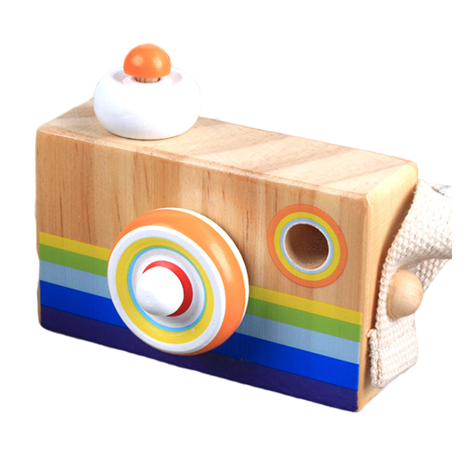 UHH Mini Wooden Camera with Kaleidoscope Lens Children Wooden Camera Toy