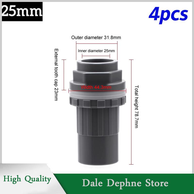 [Dale Dephne] 2 chiếc đầu nối PVC ống thoát nước bể cá dày 20 25 32 mm ống thoát nước trong vườn đầu nối đầu vào bể cá cho bể cá - 5