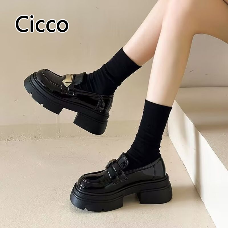 Cicco giày nữ giày lười mới thời trang nền tảng trượt trên giản dị tất cả các Phù hợp với giày da thoải mái