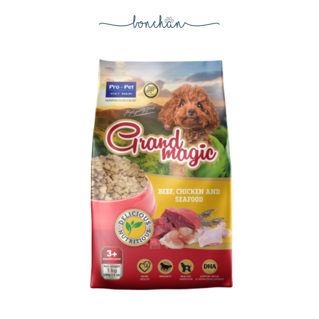 Hạt Grand Magic Pro pet cho chó mọi lứa tuổi túi 1kg Bốn Chân Bonchan.petstore