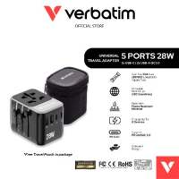 Verbatim 32122 5-Ports 28W Travel Adapter UTA-07 3x USB-C 15W/2x USB-A 12W *Free pouch inside*