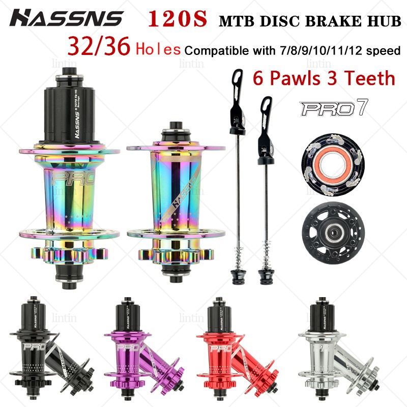 HASSNS PRO7 MTB Hub 6 Pawls 3 Teeth 3236 Holes Ultralight Hub 120 Beeps 4 Bearing Cassette Hub Presyo 3,537 Piso*Libreng Shipping
