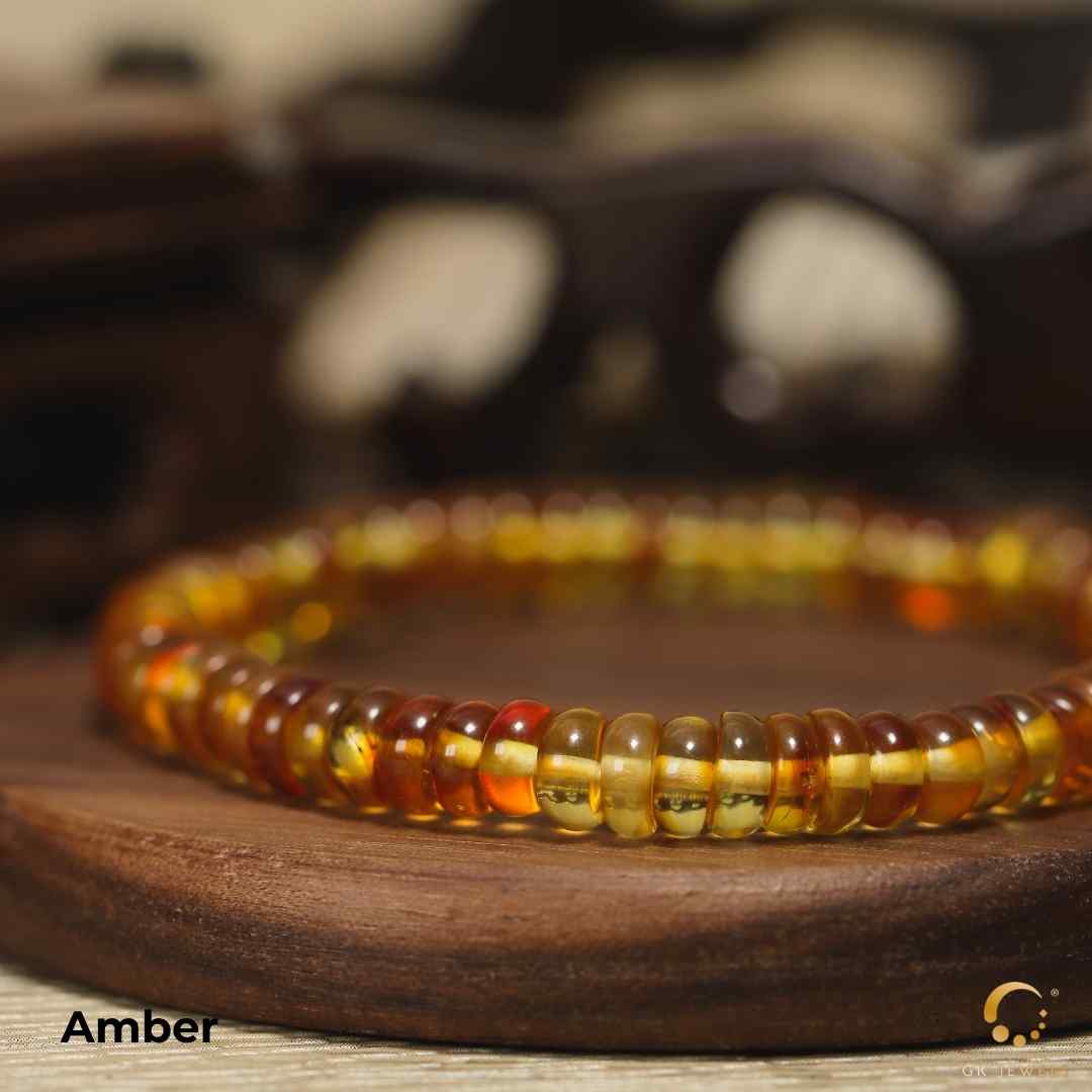 2 Color Amber Abacus Beads Bracelet 6-7mm+-