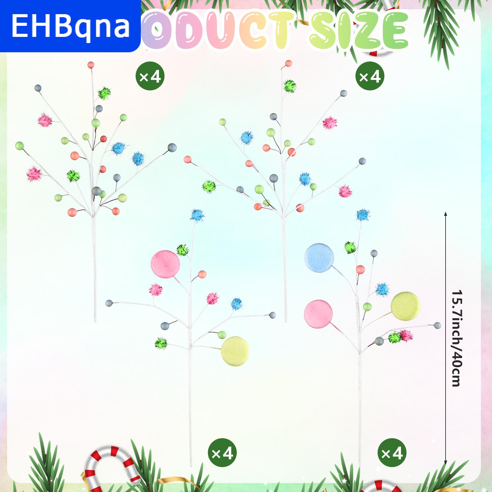 [COD] EHBqna SPORTS 16ชิ้นสีพาสเทลแคนดี้ต้นคริสต์มาสหยิบของประดับมาการองขนมสีพาสเทลสเปรย์เทียมสีสันคริสต์มาสเบอร์รี่ลำต้นสำหรับ CH ราคา 541 บาท*ส่งฟรี