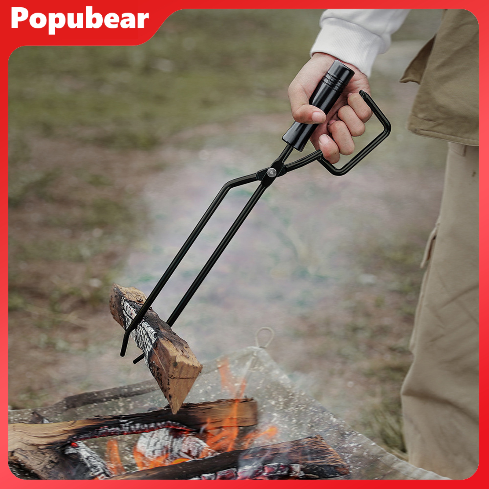 Iron Fire Tongs Good Grip Convenient Heat Insulted Handle Firewood Tongs for Camping ราคา 923 บาท*ส่งฟรี