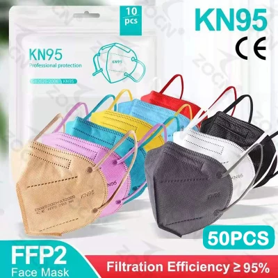 ZOCN 50PCS KN95 Mask Face 5 ply Protection Color KN95 Mask Washable N95 Mask Reusable Protection 5-Layers