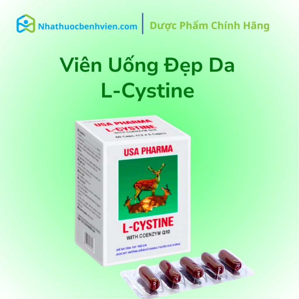 L-cystine 500mg USA PHARMA bổ sung Coenzyme Q10 - Viên làm đẹp
