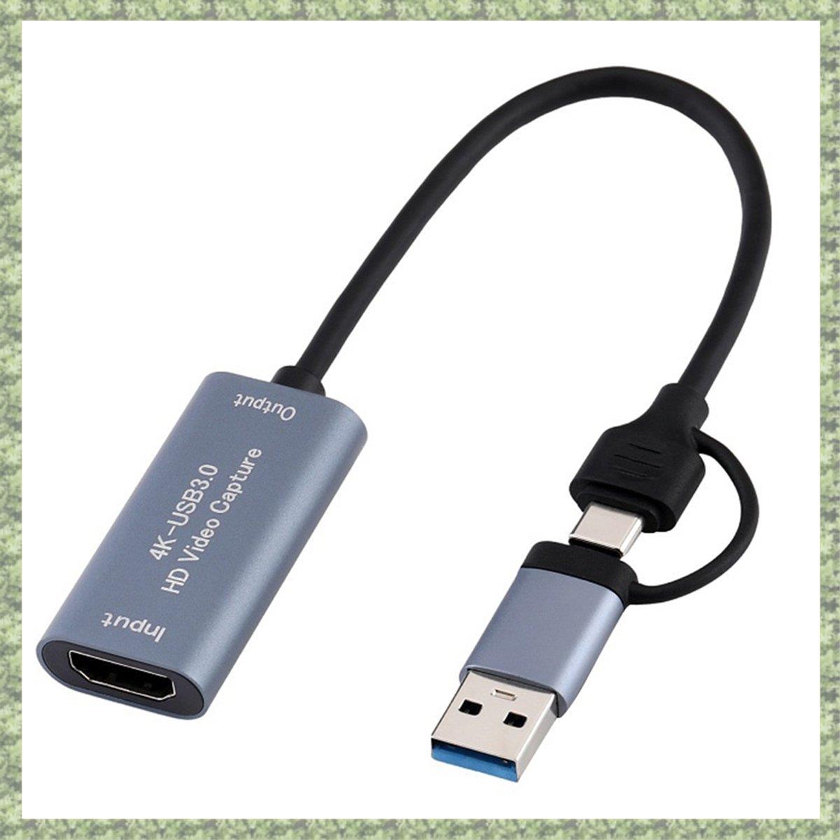 Video Capture Card USB3.0 Video Capture Card Video Game Recorder Card 4K -Compatible to USB Type C for Gaming Live Streaming
