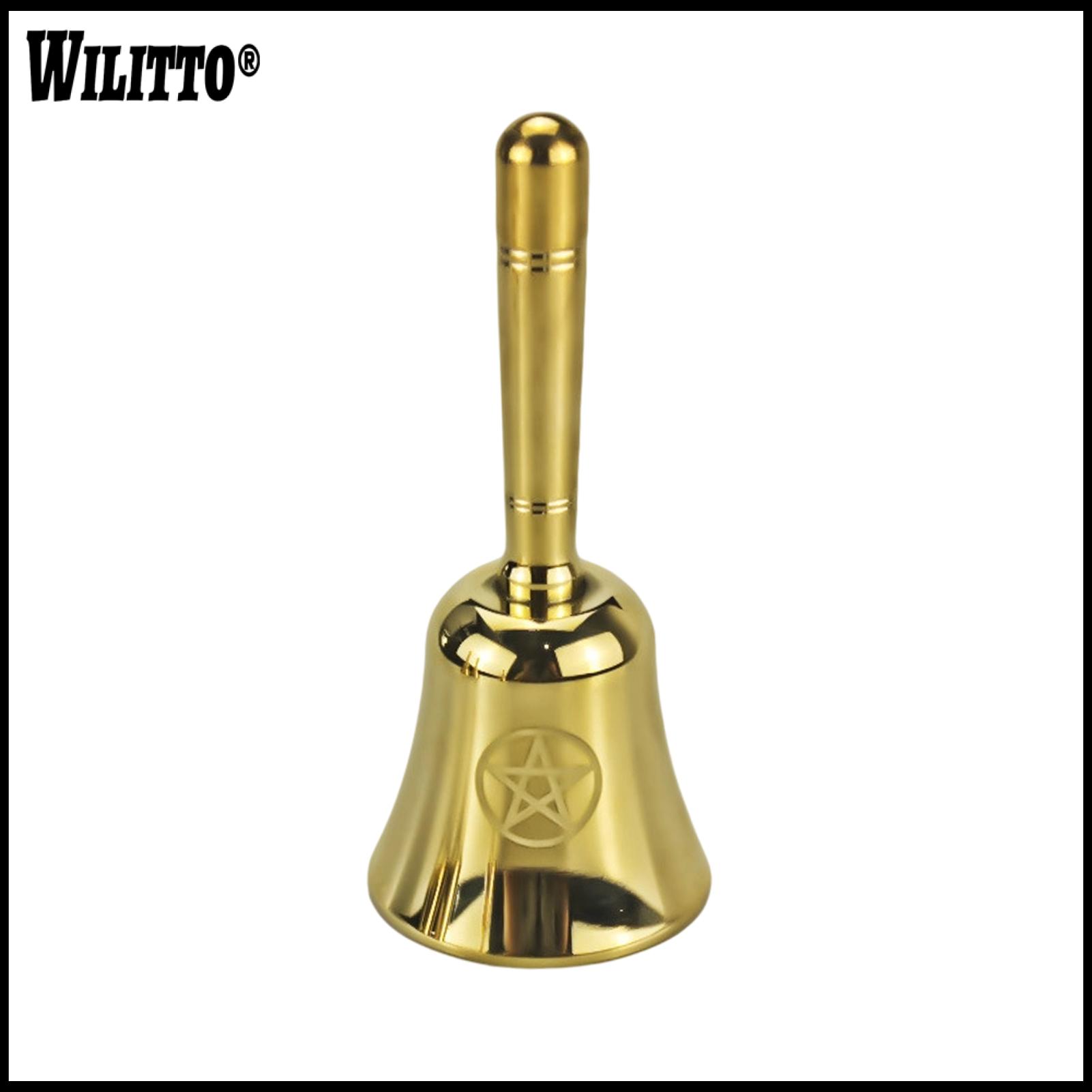 Loud Sound Handbell Triple Moon Pentacle Brass Hand Bell for Meditation Tarot Reading Wedding Animal Training Restaurant Service – Spiritual Altar Musical Call Bell for Asia ราคา 341 บาท*ส่งฟรี