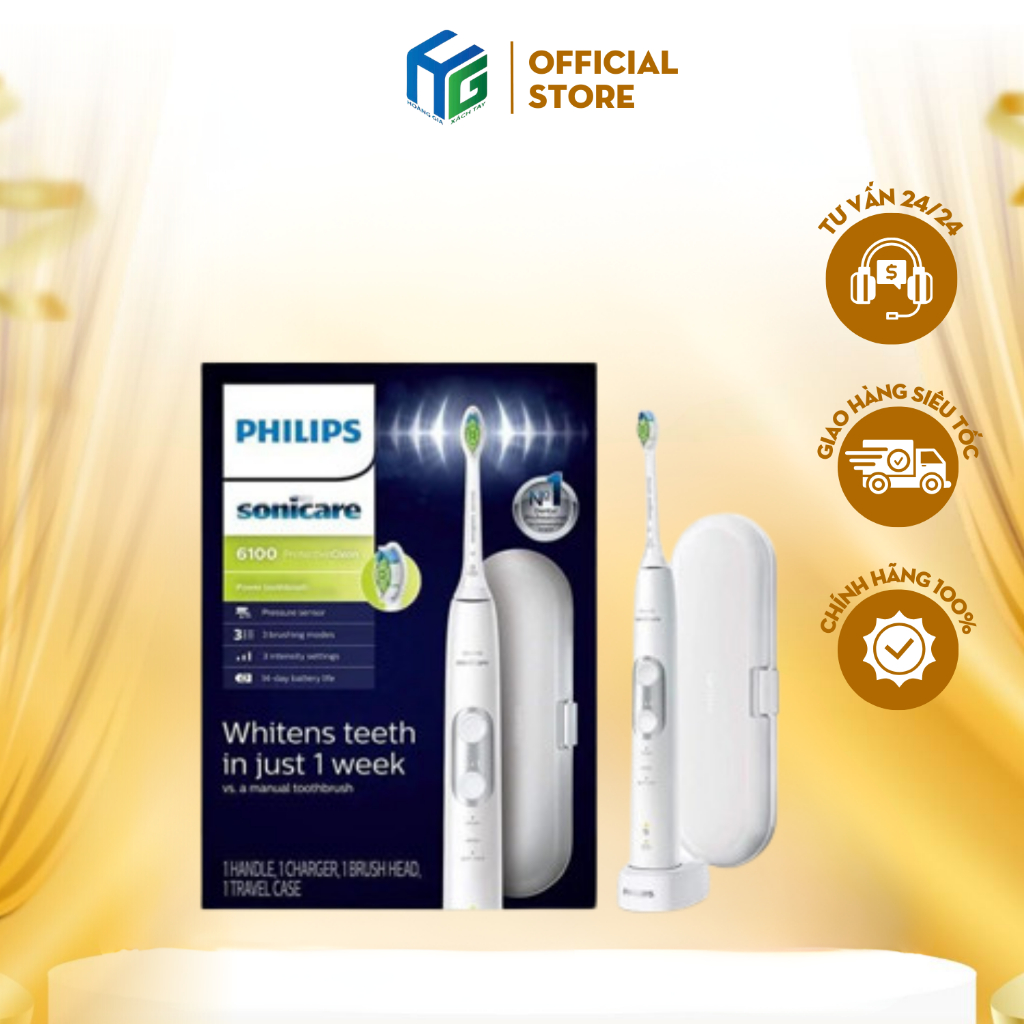 HCM Hoả Tốc Bàn chải điện Philips 4300 6100 5100 ProtectiveClean - Hàng nhập khẩu