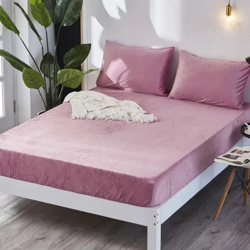 New flannel Tấm bọc vừa vặn nhung đôi tấm Ga Trải Giường dày vỏ bọc nệm, Nữ Hoàng/Vua/140/160 Kích thước (gối được bán riêng)