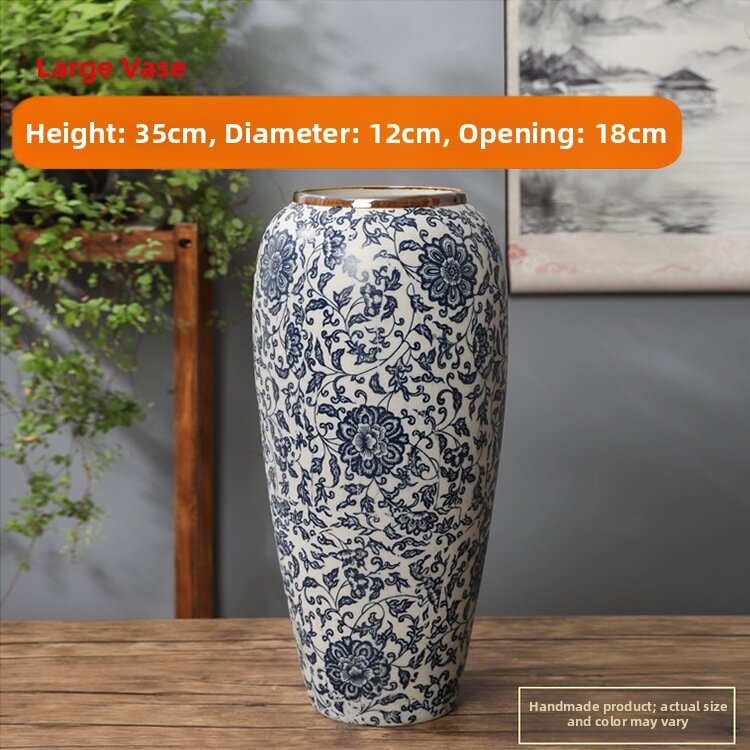 FCSHANNAIER | Decorative Modern Chinese Ceramic Vase Vintage Blue and White Lotus