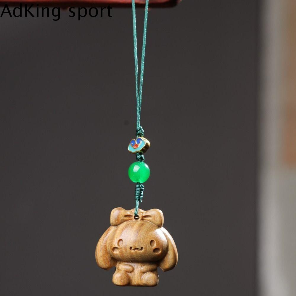 ADKING SPORT Hình hoạt hình Móc khóa điêu khắc Tinh tế Dễ thương Móc chìa khóa gỗ Quế Bằng gỗ Khắc gỗ động vật
