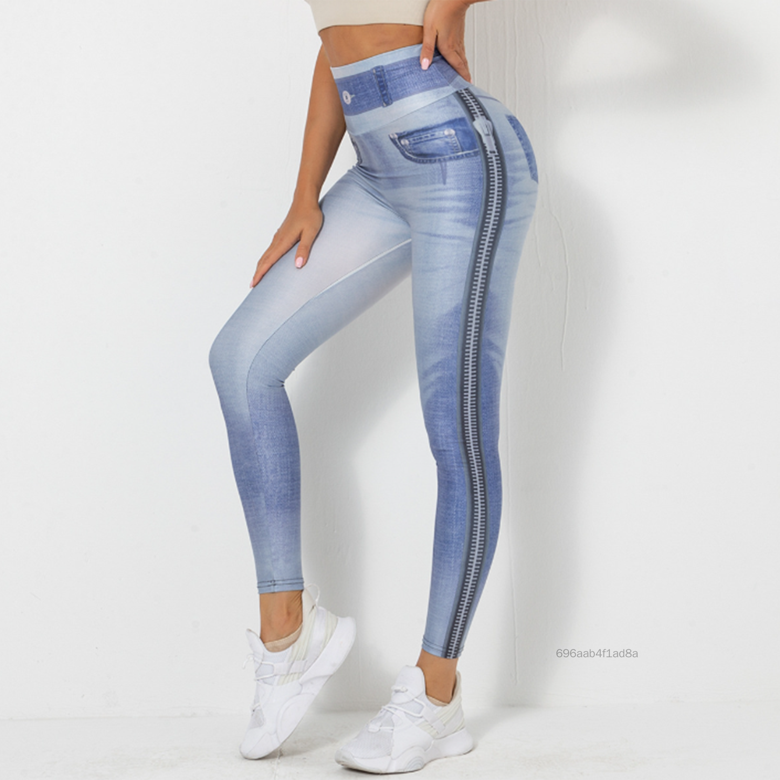 Quần legging yoga của phụ nữ có thể thể thao tập thể dục trên liền mạch chủ động để tập luyện yoga chạy bộ JS-044-VN - 2