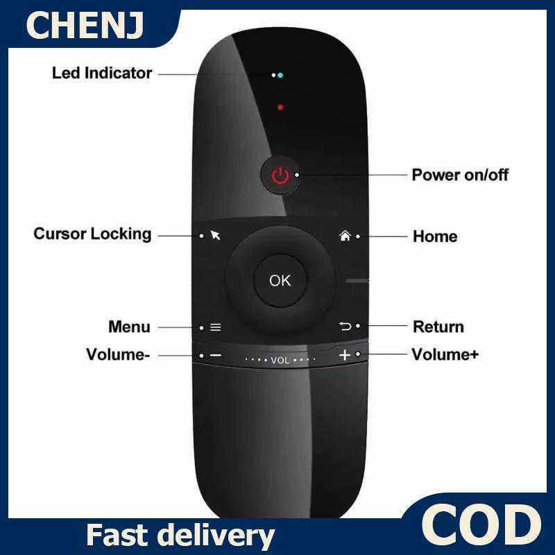 CHENJ W1 Không Khí Chuột Không Dây Bàn Phím Điều Khiển Từ Xa 2.4G IR Học Tập 6-Trục Con Quay Hồi Chuyển Cảm Giác Chuyển Động Cho TV Thông Minh Android TV Box PC