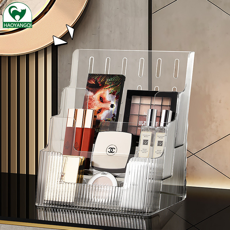 Mỹ phẩm giá lưu trữ acrylic trong suốt đa-hai lớp nhỏ gọn lưu trữ hộp phấn mắt giá son tủ quần áo trang điểm lưu trữ hộp đơn giản