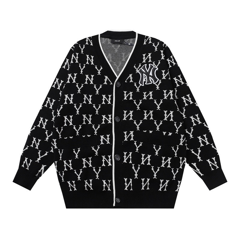 ♧  Áo Khoác Cardigan N.Y Trắng Đen Phối Viền Nam Nữ mẫu mới