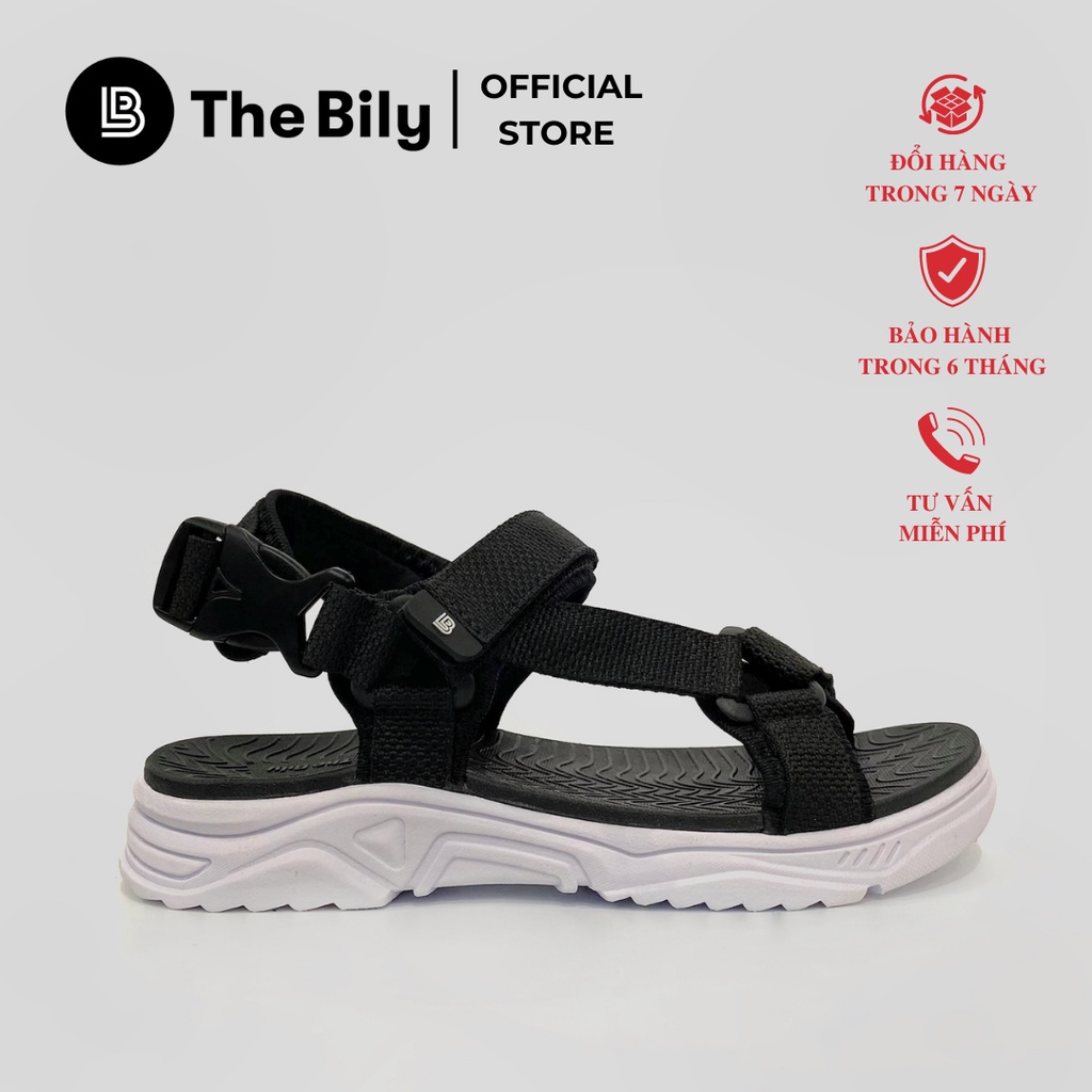 AETWREH Giày Sandal Nam Nữ Unisex The BiLy Quai Chéo Dây Dù Đế Phylon Siêu Êm Nhẹ Màu Đen-BLDTMD01-Đen GFFDDGERWWET