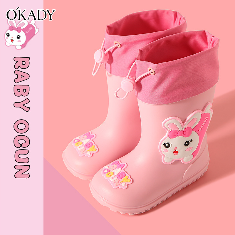 OKADY Cute Dinosaur Rain Boots for Kids, Waterproof Anti-Slip Cartoon Shoes ราคา 179 บาท*ส่งฟรี