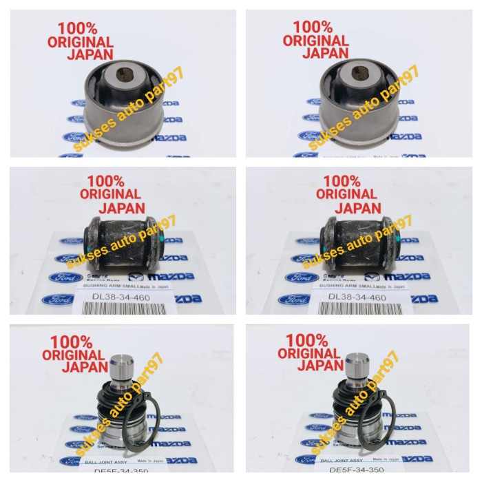 bushing arm besar+kecil+ball joint Mazda 2 Ford fiesta 6pcs original Harga 500,000 rupiah*Gratis Ongkir
