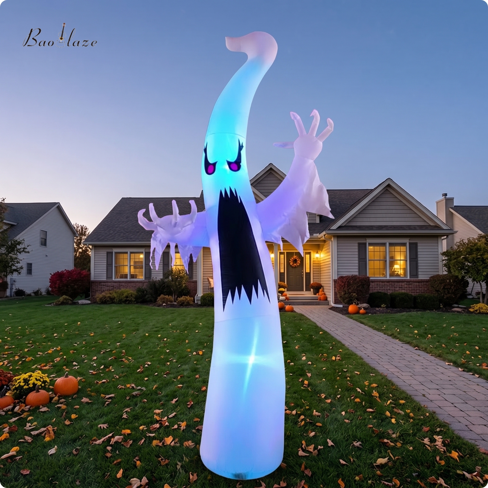 Baoblaze Giant Halloween Inflatable Ghost Spooky Ghost with Color-Changing Lights Waterproof Yard Decoration Oversized for Garden ราคา 15,106 บาท*ส่งฟรี