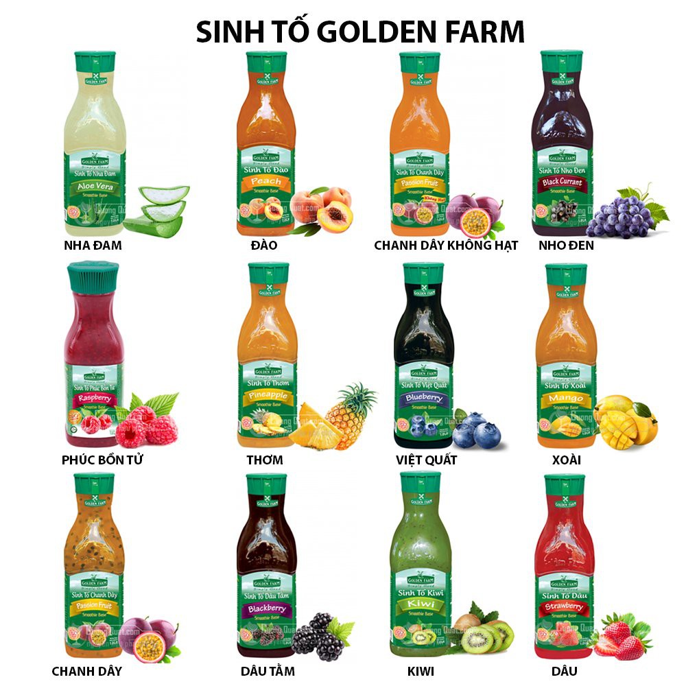 Sinh Tố Golden Farm Chai 1L (Đủ Mùi)