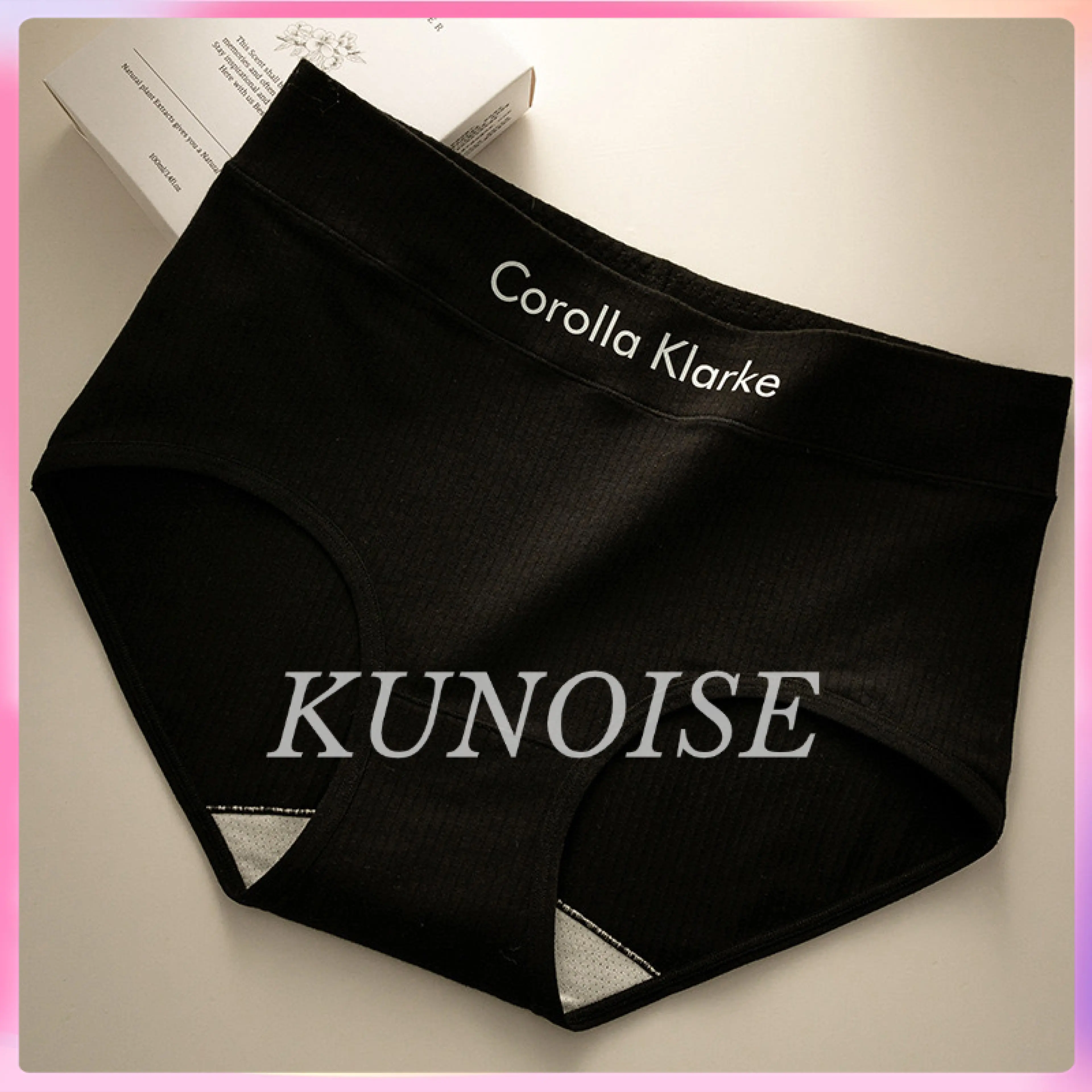 Kunoise (One Size)(40-70kg) Seamless Panties for Women. Bacterial Protection Level 7A. Breathable Cotton Fabric. Mid-Waist Shape, Comfortable to Wear.