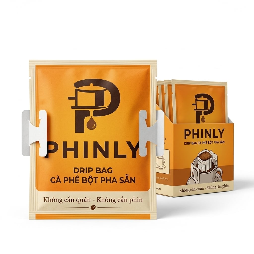 Drip Bag Cà Phê Bột Pha Sẵn PHINLY - Hộp 20 gói