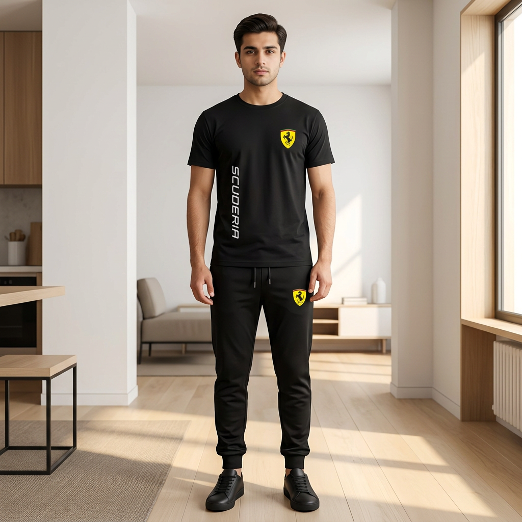 Men's Clothing Summer Breathable T-Shirt and Black Trouser Gym wear and comfortable - Summer Tracksuits For Men - Summer Tracksuit for Men - Summer Track Suits For Men - Track Suits for Boys -Track Suit for boys -