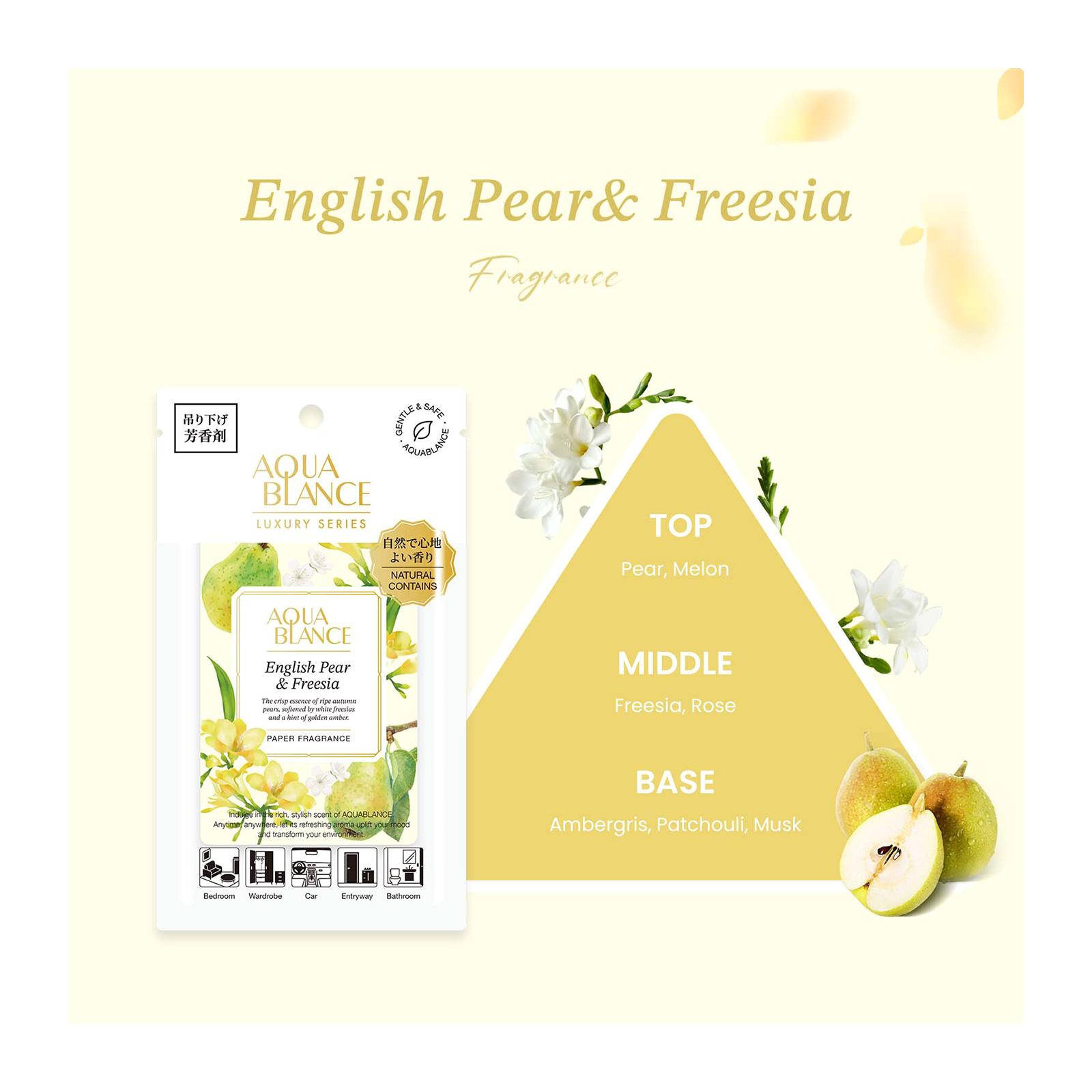 AquaBlance Premium Perfume Paper Fragrance | Scented Air Freshener Cards-English Pear & Freesia