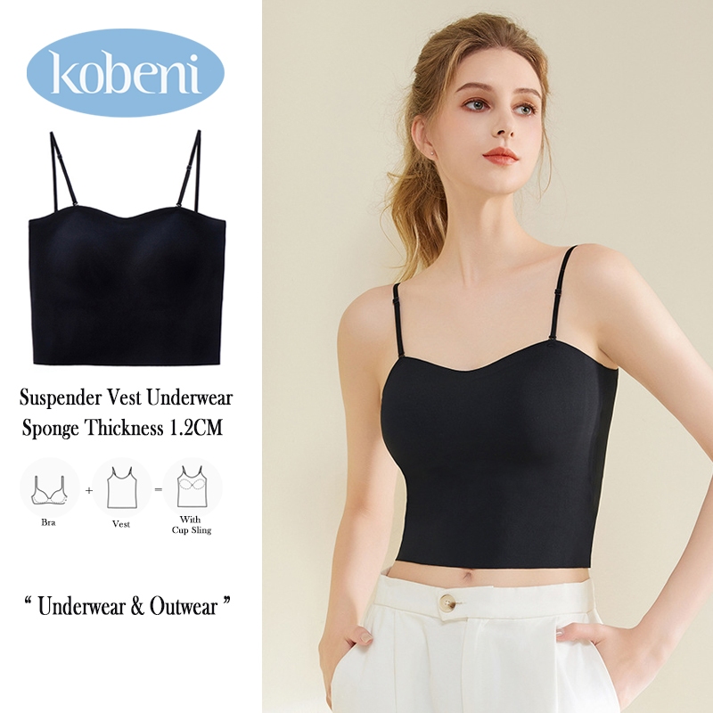 KOBENI Tanks & Camisoles Full And Half Body Camisole Women'S Sling Shoulder Cross Body Padded Bra Soft Stretch Lining ราคา 430 บาท*ส่งฟรี