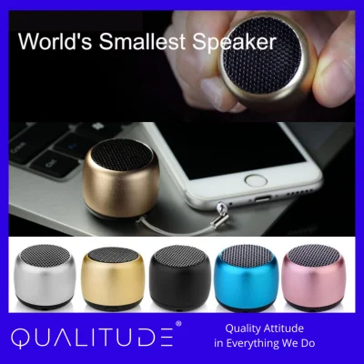 Bluetooth Mini Speaker, Smallest Wireless Speaker, Portable Speaker with Wireless Microphone