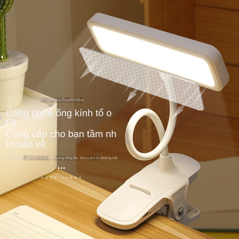 Đèn bàn bảo vệ mắt LED Clip ánh sáng sáng tạo sinh viên phòng ngủ đầu giường ngủ ký túc xá đọc ánh sáng ngắn gọn sạc ánh sáng ban đêm jianjie