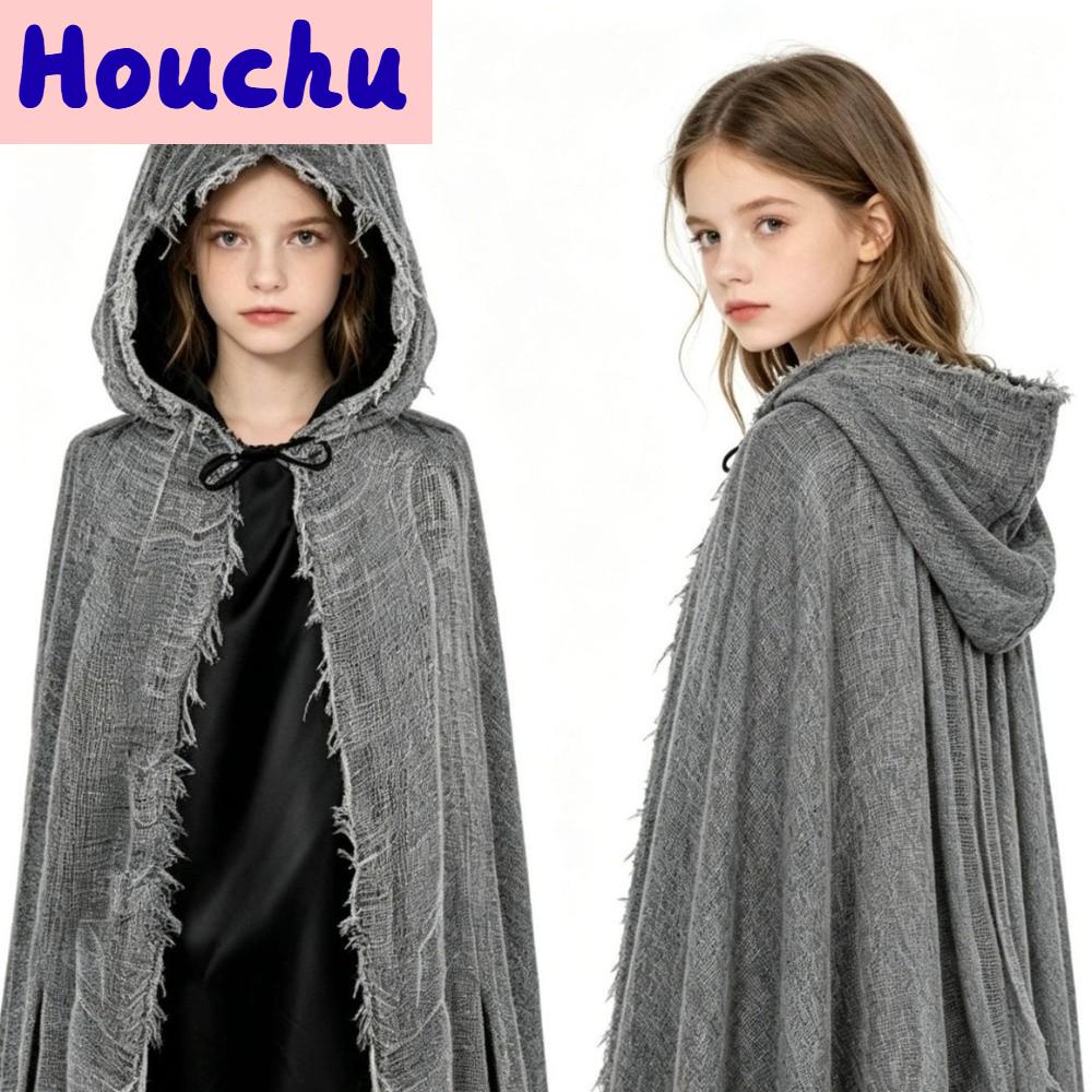 HOUCHU ดีไซน์มีฮู้ด เสื้อคลุมฮาโลวีน พื้นผิวที่มีรอยฉีกขาด สไตล์ที่โดดเด่น เสื้อคลุมคอสเพลย์ฮาโลวีน แฟชั่น ใช้ได้ทั้งชายและหญิง ชุดผีฮาโลวีน งานปาร์ตี้ฮาโลวีน ราคา 452 บาท*ส่งฟรี