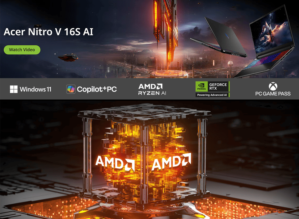 Acer Nitro V16S Ai R8T2 | 16" WUXGA 180Hz | Ryzen 5 240 | 16GB DDR5 | 512GB SSD | RTX 5050 8GB | W11 9 Acer Nitro V16S Ai R8T2 ANV16S-41-R8T2 Gaming Laptop PRICE IN BANGLADESH MC SOLUTION BD