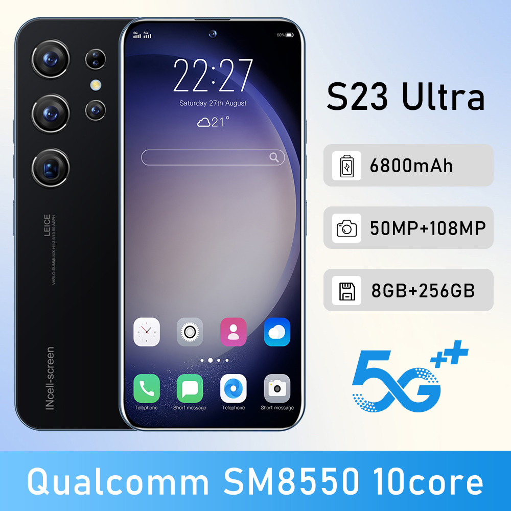 S23 Ultra Điện thoại thông minh 4G/5G Mạng 6.8inch Màn hình HD 16GB+1TB 2SIM Điện thoại Android Phiên bản toàn cầu
