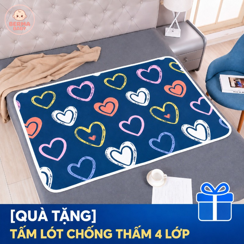 BERMA BABY-Tấm Lót Chống Thấm 4 Lớp Giặt được,Điều Dưỡng Pad Kinh Nguyệt,tấm Lót Cho Em Bé