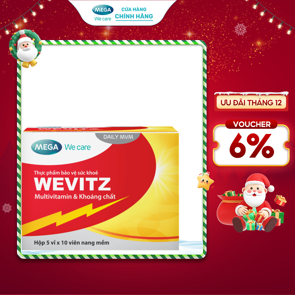  Viên uống bổ sung vitamin khoáng chất WEVITZ giúp tăng cường và phục hồi sức khỏe  Hộp 50 viên  
