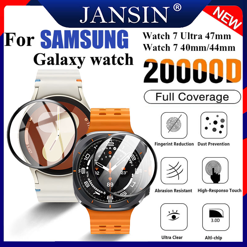 Phim bảo vệ bằng sợi thủy tinh mềm 3D For Samsung Galaxy Watch Ultra 47mm Full Cong Bảo vệ màn hình Galaxy Watch 7 40mm 44mm Phụ kiện đồng hồ thông minh