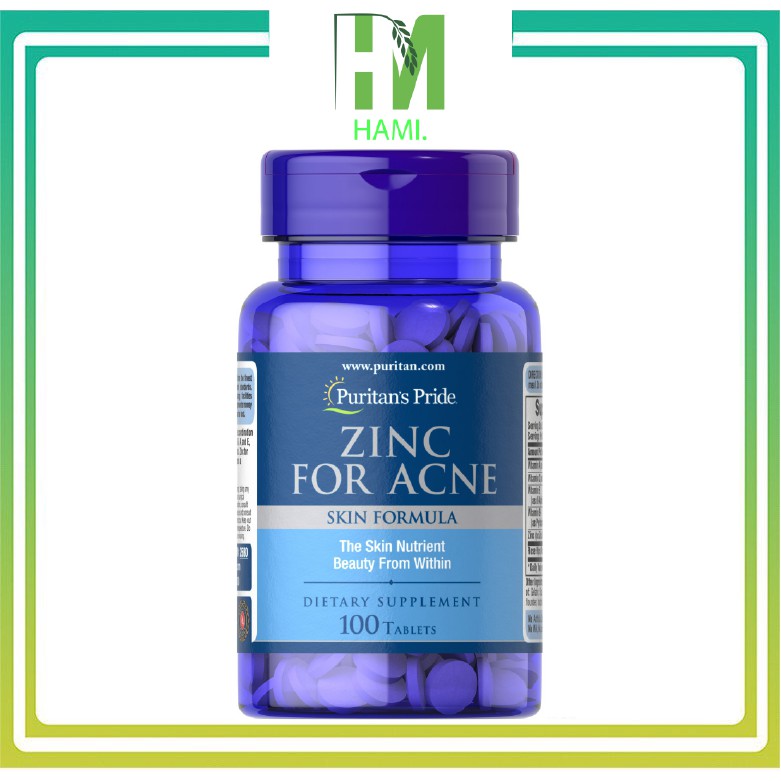 Viên Bổ Sung Kẽm Giảm Mụn ZINC FOR ACNE 100 Viên