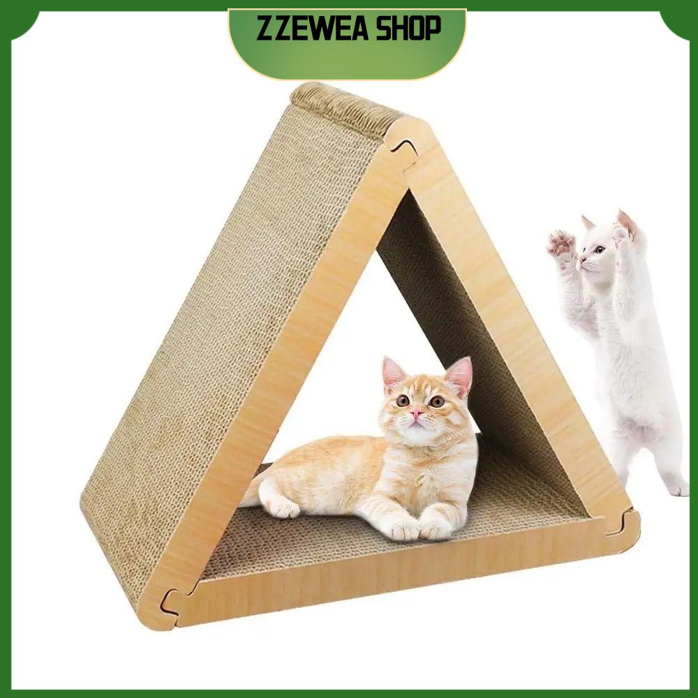 ZZEWEA SHOP Vertical Cats Tower Scratcher Foldable Triangular Scratching Post Multipurpose Scratching Pads Cat Pad