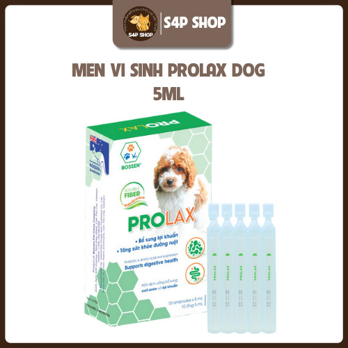 Prolax Dog - Men nước uống bổ sung vi sinh, ngừa táo bón, chống búi lông cho chó - Hộp 10 ống / 5ml - Gympet