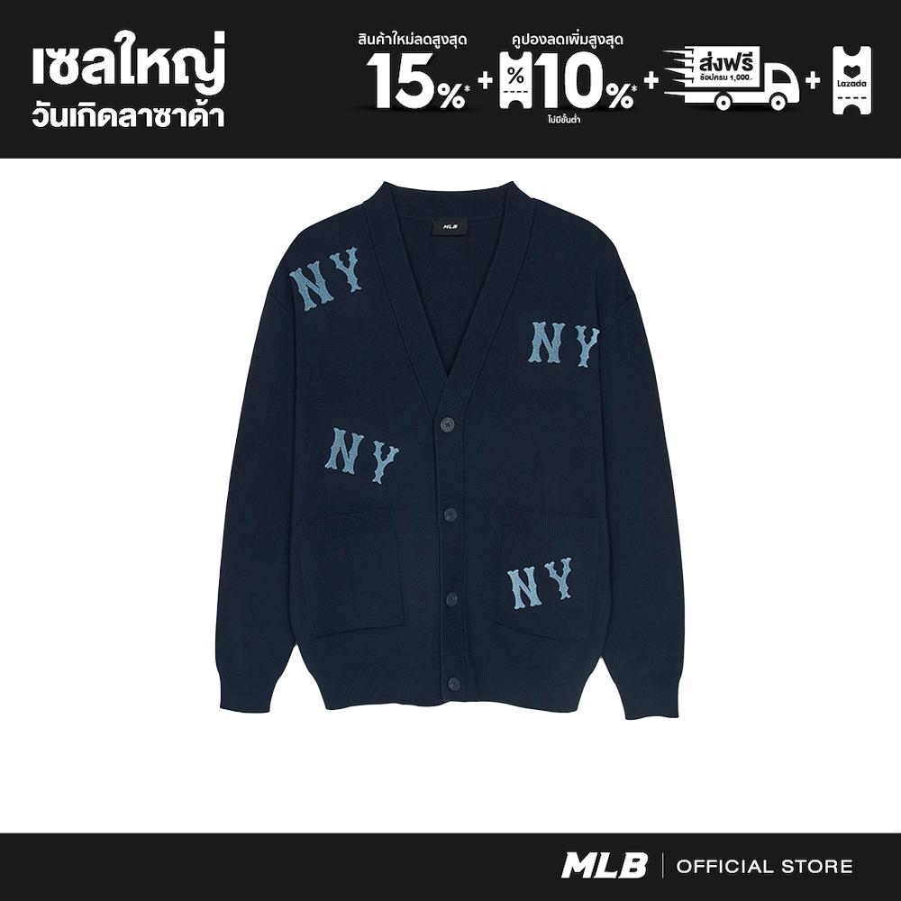 MLB Knitted Cardigan Unisex Megagram Button Knitted Cardigan 3AKCG0151 50NYS Navy ราคา 8,590 บาท*ส่งฟรี