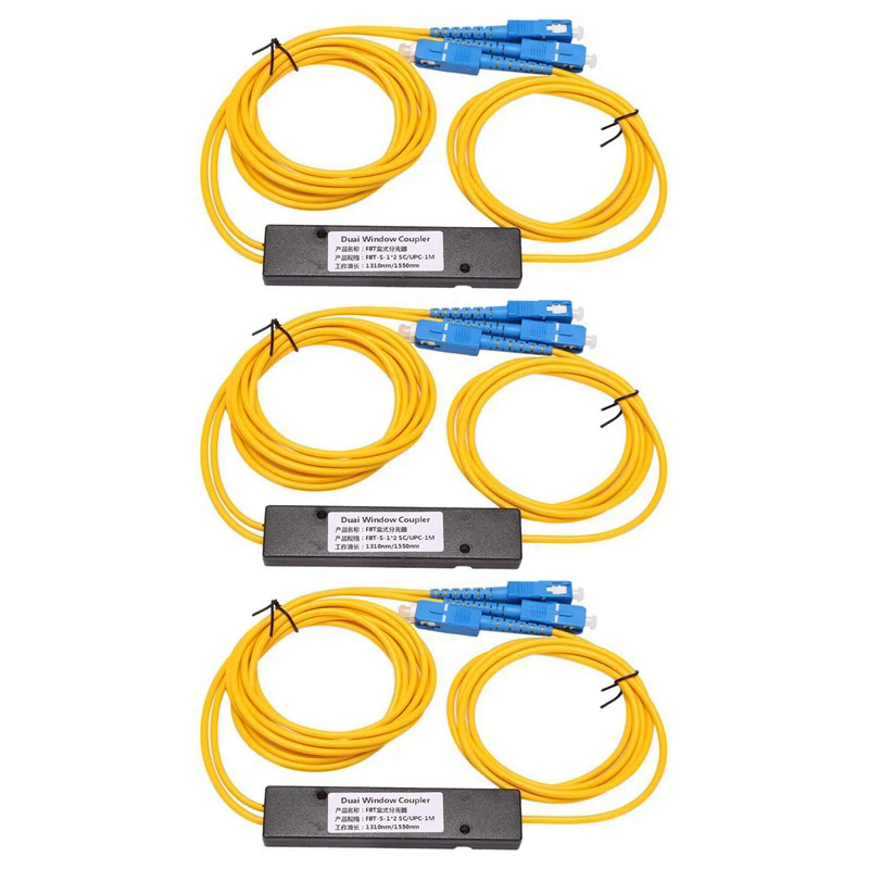3X FTTH SC UPC 1x2 PLC Singlemode sợi quang Splitter FBT quang Coupler