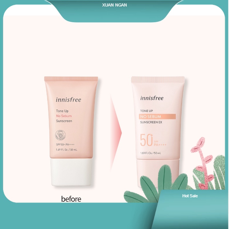 (giá sỉ) Kem Chống Nắng Nâng Tone, Kiềm Dầu Innisfree Tone Up No Sebum - Tone Up.shop chỉ bán màu hồ