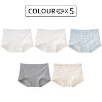 FallSweet Cotton Panties for Women Floral Print Mid-Rise Boxer Shorts Antibacterial Extended Crotch Plus Size Comfort Underwear